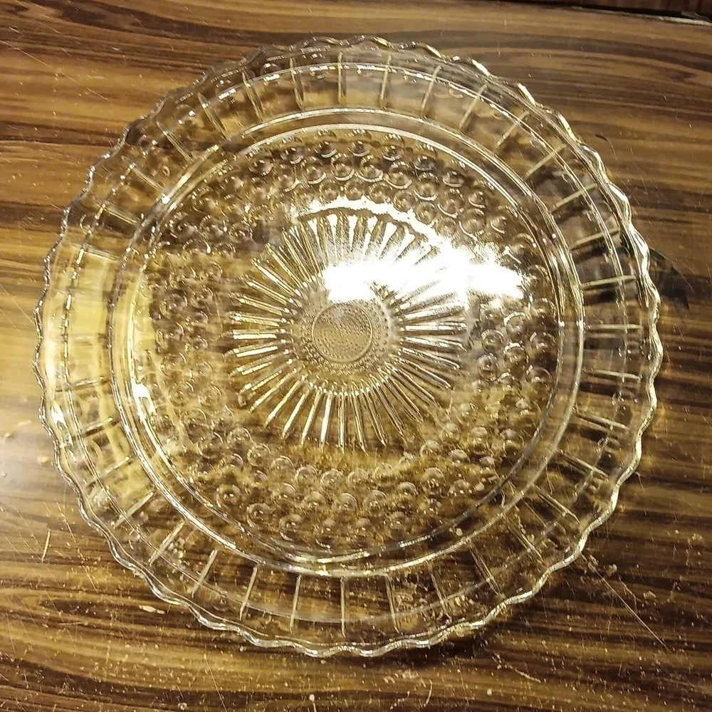Vintage Federal depression glass footed cake plate wedding cake 🎂